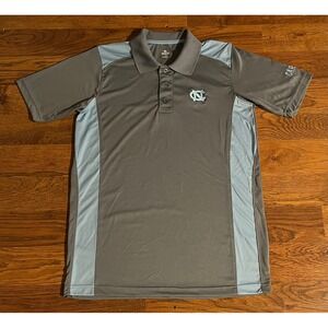 Knights Apparel UNC North Carolina Tar Heels Polo Shirt Mens Medium Grey Blue